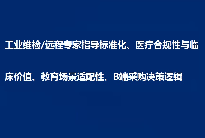 工业维检/远程专家指导标准化、医疗合规性与临床价值、教育场景适配性、B端采购决策逻辑